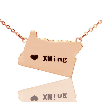 Map Necklace - Oregon State USA Map Necklace
