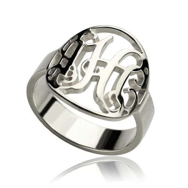 Cut Out Monogram Initial Ring
