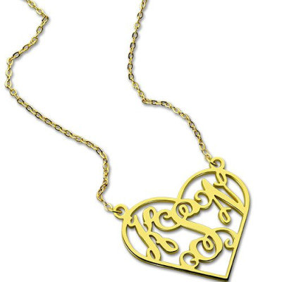 Personalised Necklaces - Cut Out Heart Monogram Necklace