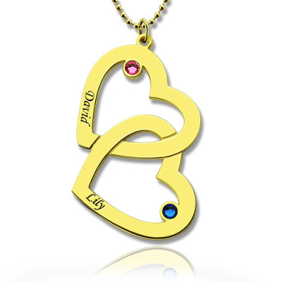Name Necklace - Birthstone HeartHeart