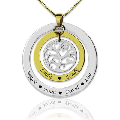 Personalised Necklaces - Grandma Family Tree Names Necklace
