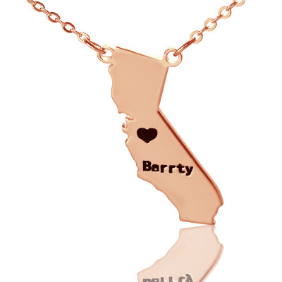 Personalised Necklaces - California State Shaped Necklaces