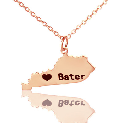 Personalised Necklaces - Kentucky State Shaped Necklaces