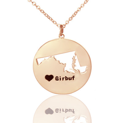 Personalised Necklaces - Maryland Disc State Necklaces
