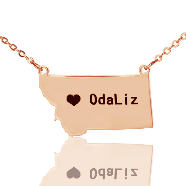 Personalised Necklaces - Montana State Shaped Necklaces