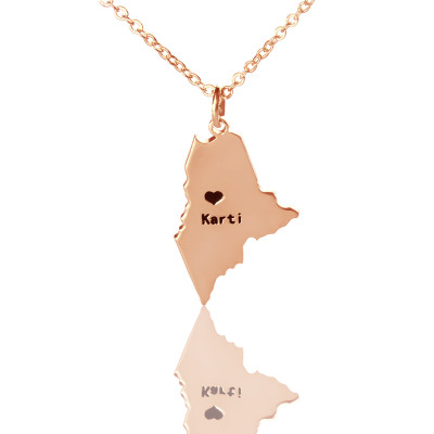 Personalised Necklaces - Maine State Shaped Necklaces