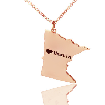 Personalised Necklaces - Minnesota State Shaped Necklaces