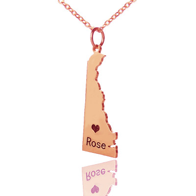 Personalised Necklaces - Delaware State Shaped Necklaces