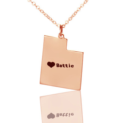 Personalised Necklaces - Utah State Shaped Necklaces