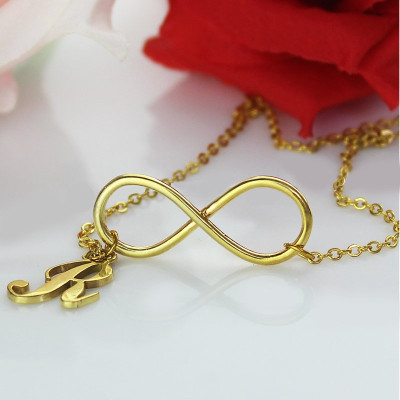 Personalised Necklaces - Infinity Knot Initial Necklace plating