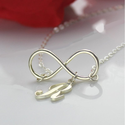 Personalised Necklaces - Infinity Necklaces with Initial Letter Charm