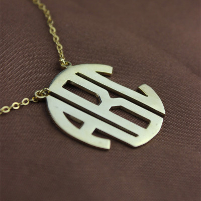 Personalised Necklaces - Initial Block Monogram Pendant Necklace