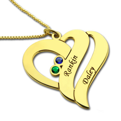 Personalised Necklaces - Two Hearts Forever One Love Necklace