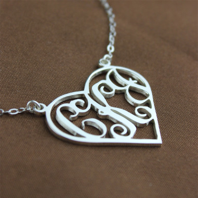 Heart Necklace - Initial Monogram