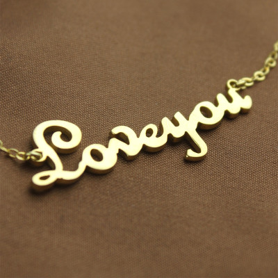 Name Necklace - French Font I Love You