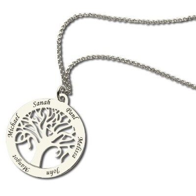 Personalised Necklaces - Tree Of Life Necklace Engraved Names