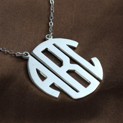 Personalised Necklaces - Initial Block Monogram Pendant Necklace