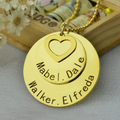 Personalised Necklaces - Disc Family Jewellery Necklace Engraved Name