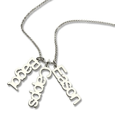 Personalised Necklaces - Customised Vertical Multi Names Necklace