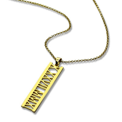 Personalised Necklaces - Vetical Roman Bar Necklace
