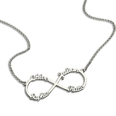Personalised Necklaces - Infinity Symbol Necklace 4 Names