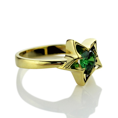 Star Ring with Birthstone