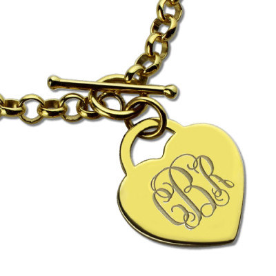 Heart Monogram Initial Charm Personalised Bracelet