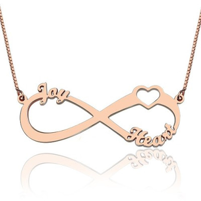 Personalised Necklaces - Heart Infinity Necklace 3 Names
