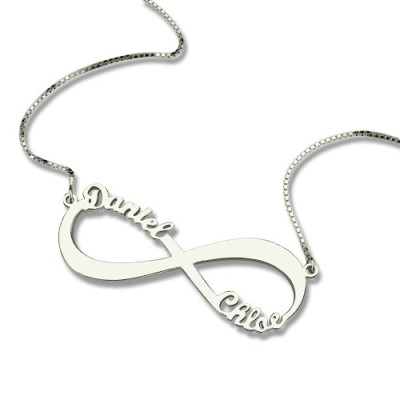 Personalised Necklaces - Infinity Symbol Necklace Double Name
