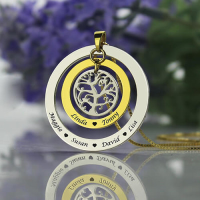 Personalised Necklaces - Grandma Family Tree Names Necklace