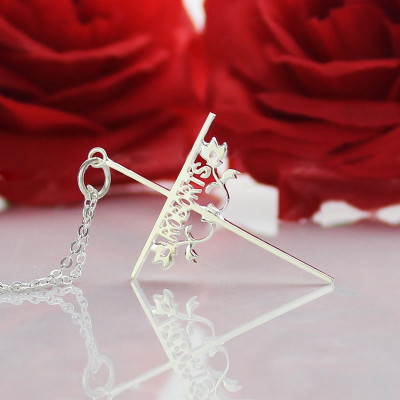 Name Necklace - Cross s with Rose