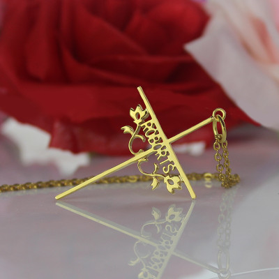 Name Necklace - 952Cross s with Rose