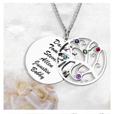 Personalised Necklaces - Grandma Family Tree Names Necklace