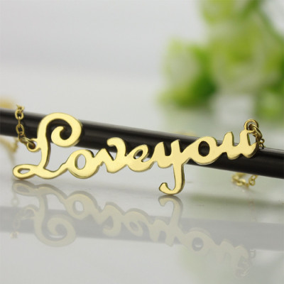 Name Necklace - French Font I Love You