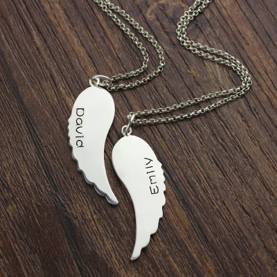 Personalised Necklaces - Cute His and Her Angel Wings Necklaces Set