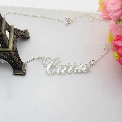 Carrie Glitter Acrylic Name Necklack