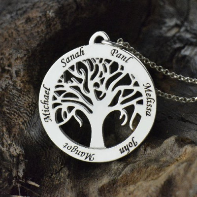 Personalised Necklaces - Tree Of Life Necklace Engraved Names