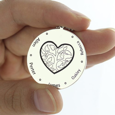 Personalised Necklaces - Family Tree Jewellery Necklace Engraved Names