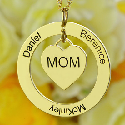 Personalised Necklaces - Family Names Necklace For Mom Plating