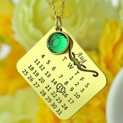 Personalised Necklaces - Birth Day Gifts Birthday Calendar Necklace