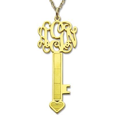 Personalised Necklaces - Key Monogram Initial Necklace