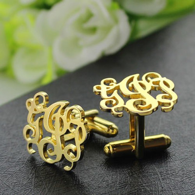 Monogrammed Cuff links Cut Out Initials