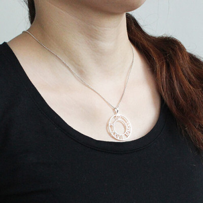 Personalised Necklaces - Circle Roman Numeral Disc Necklace
