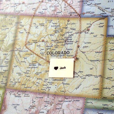 Personalised Necklaces - Colorado State Shaped Necklaces