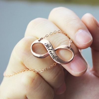 Personalised Necklaces - Engraved Infinity Necklace