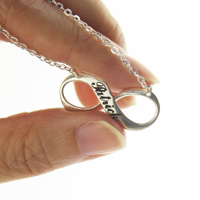 Personalised Necklaces - Engraved Name Infinity Necklace