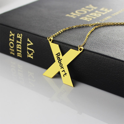 Personalised Necklaces - St. Andrew Name Cross Necklace