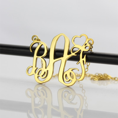 Personalised Necklaces - Initial Monogram Necklace With Heart