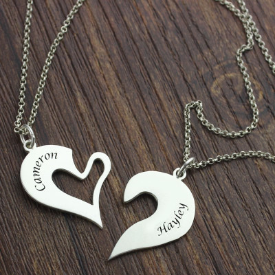Name Necklace - Breakable Heart for Couples