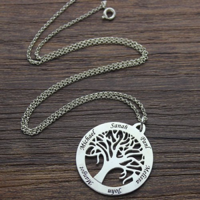 Personalised Necklaces - Tree Of Life Necklace Engraved Names